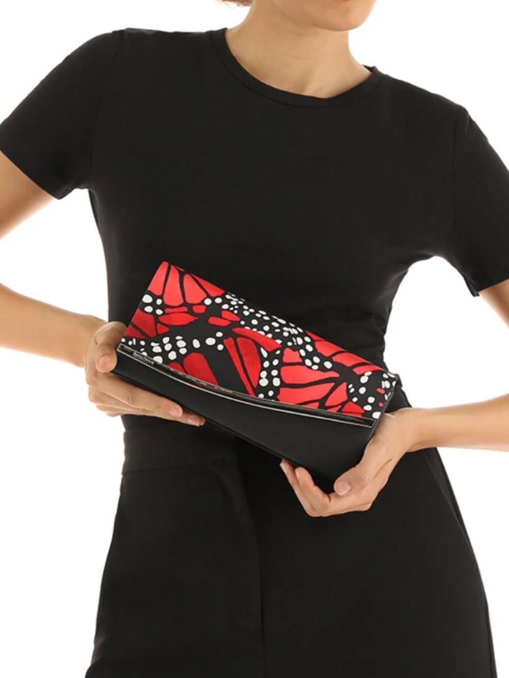 Pineda Covalín Silk/ Leather Butterfly Clutch